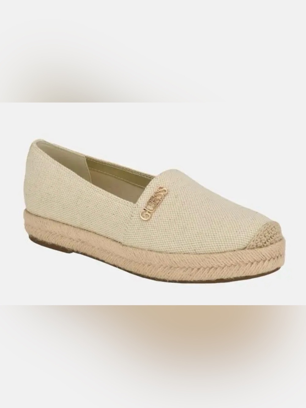 GUESS Women's Cream Espadrille Loafer Size 5